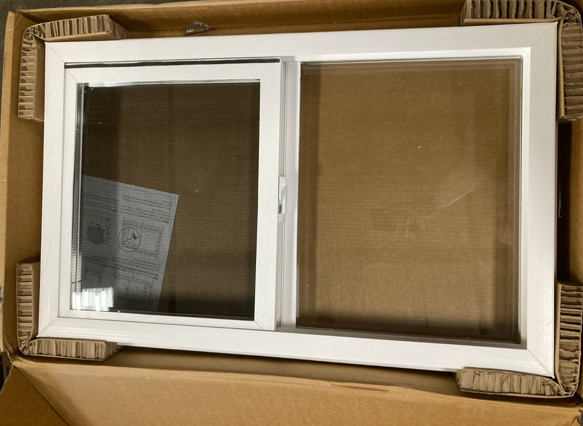 Tafco Vinyl Sliding Window Dual Panel with Screen White 32x20