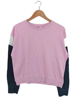 H&M DIVIDED Sweatshirt Damen Sweat Gr. DE 36 pink-schwarz-weiß Casual-Look