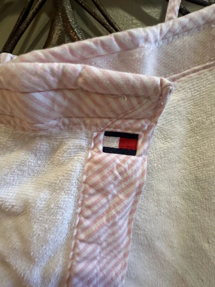 Toalla envolvente de albornoz para mujer Tommy Hilfiger blanca/rosa Foto 2 de 4