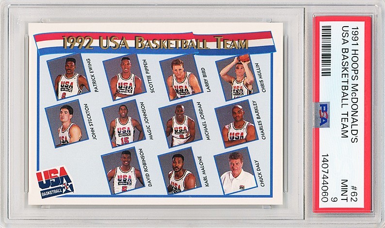 1991 -DREAM TEAM- PSA 9 HOOPS McDONALD'S USA Basketball Card w/MICHAEL JORDAN!
