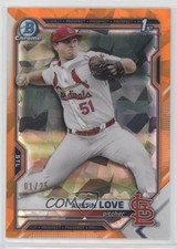 2021 Bowman Chrome Draft Sapphire Edition Orange 1/25 Austin Love #BDC-164 0h28
