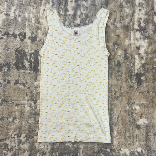 Vintage 1970s Sears Girls Floral Undershirt Size 6