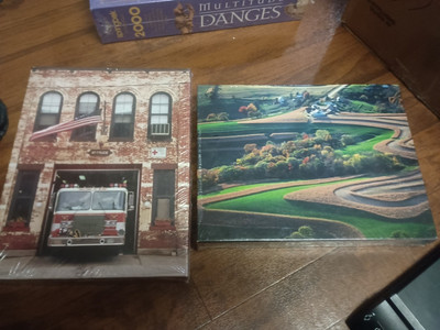 2x Springbok Puzzle Lot Fire Station And Hillside Farm