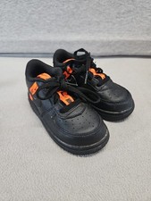 Youth NIKE Force 1 kids size 9C CT4682-001 Black Orange 7.5 3s9 