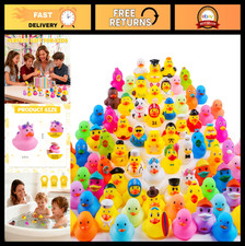 100 Pcs Rubber Ducks Bulk - Cute Mini Floating Bath Toys, Party Favors, Pool Dec