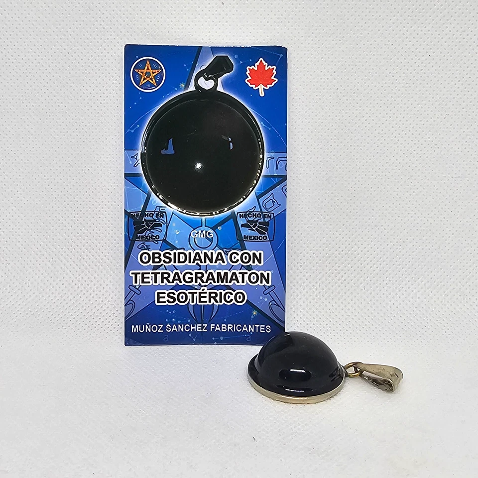 OBSIDIANA NEGRA Obsidiana Tetragrámaton PENDIENTE PENTAGRAMA PROTECCIÓN 1 PIEZA Foto 2 de 4