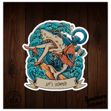 Let's Skinny-dip Shark - Vinyl Decal Sticker - Car Window Laptop - ebn8907