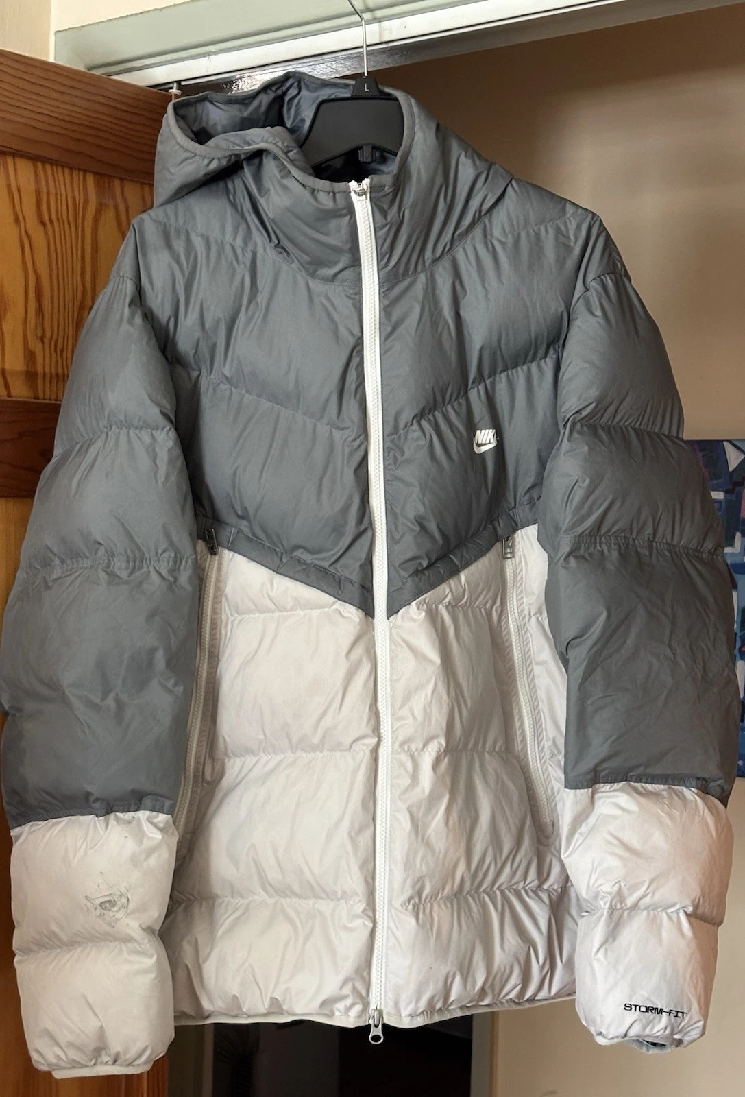 Nike Storm-Fit Windrunner Puffer Jacket XL White/Grey Mens DD6795-100