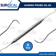 5 Pcs Nabers Probe #Q-2N Color-Coated 3,6,9,12 Hollow Handle German Grade
