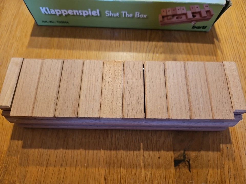Klappenspiel, Shut The Box, Games and Fun, Würfelspiel Holzspielzeug Würfelspiel - Bild 3 von 4