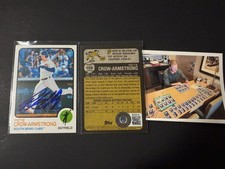 Pete Crow-Armstrong Cubs Auto Signed 2022 Topps Heritage Card Beckett Hologram