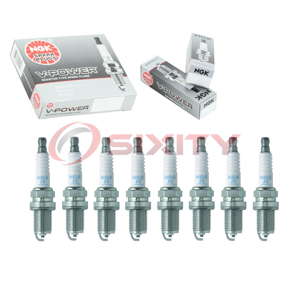 8 pcs NGK V-Power Spark Plugs for 2005-2009 Toyota Sequoia 4.7L V8 - Engine eq