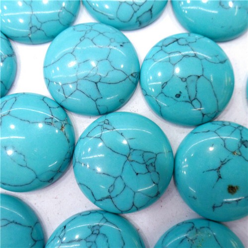 10 Stck. 25 mm Großhandel Grün Türkis Rund Cabochon Schmuckherstellung HH7211 - Bild 2 von 2