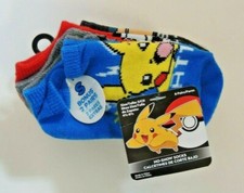 Pok mon Socks 8 Pairs No-Show Socks Boys Small Shoe size 4.5-8.5 Pikachu NEW