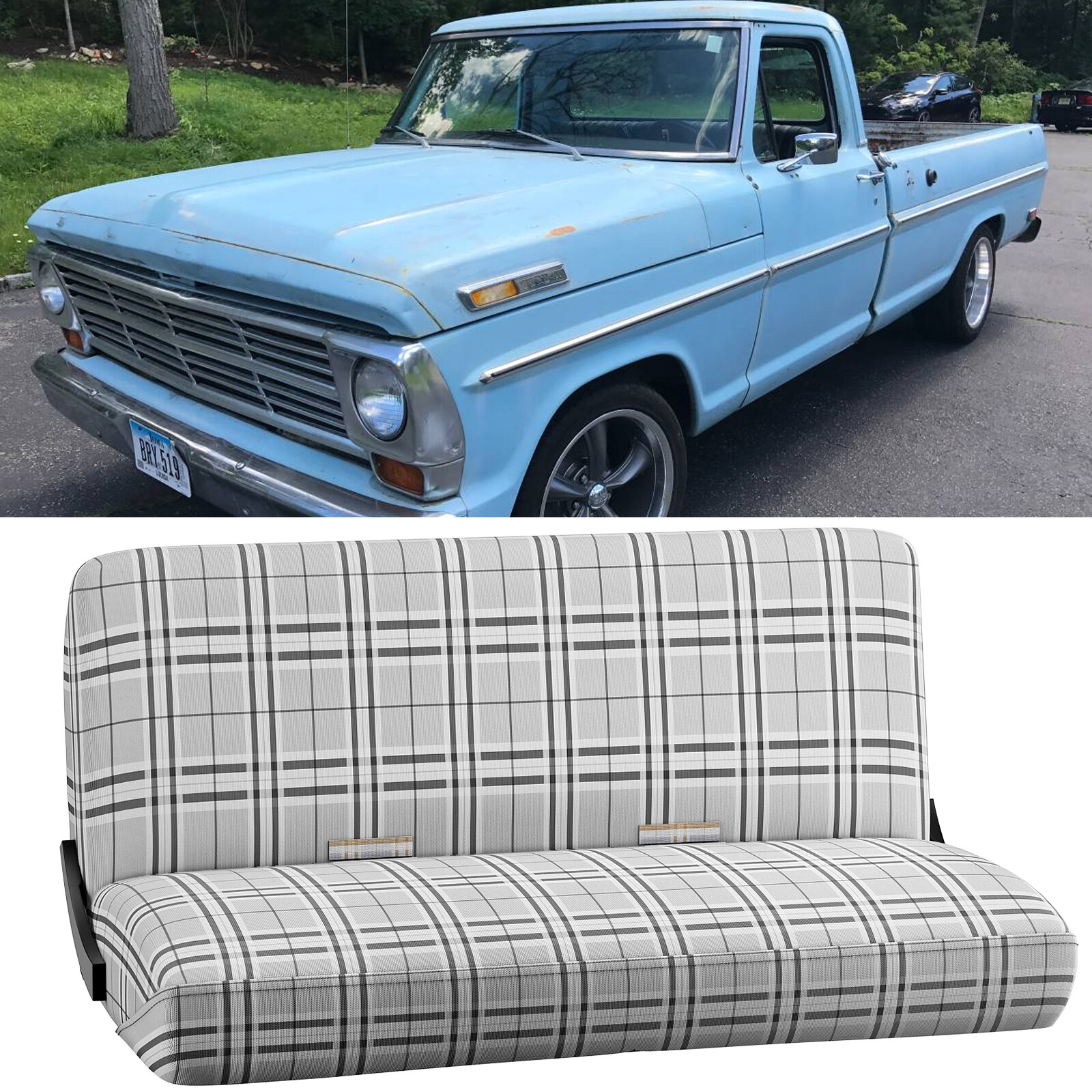 Gray Saddle Blanket Bench Seat Covers Full Size For Ford F100 F100