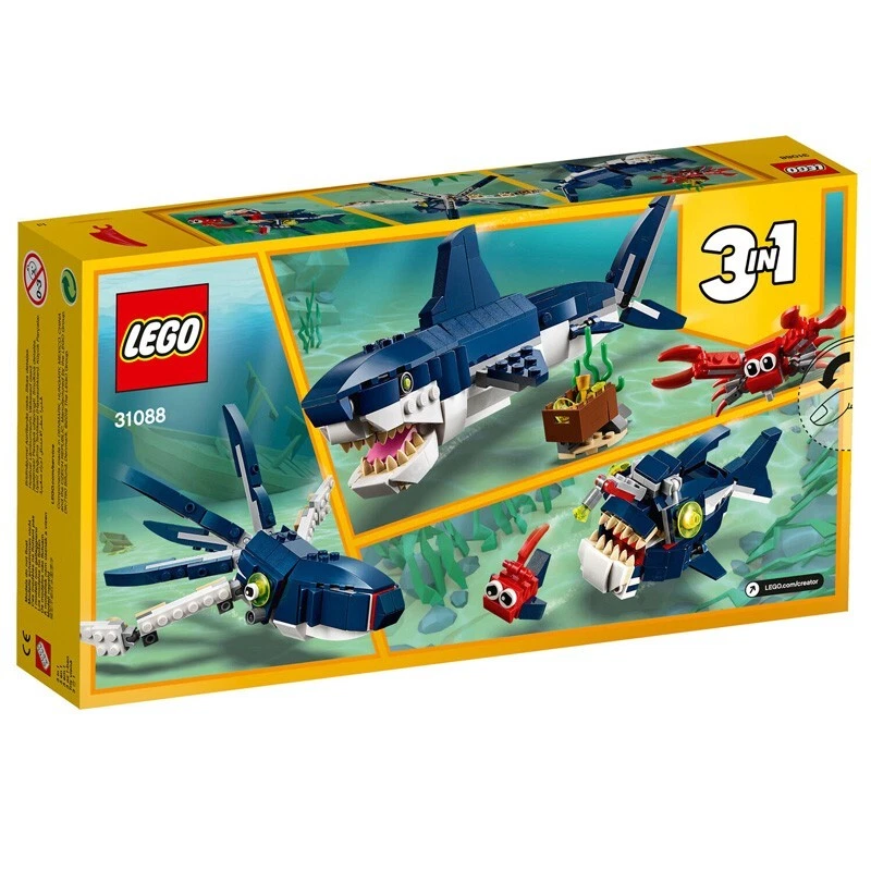 LEGO CREATOR 31088 3in1 DEEP SEA MAKE A SHARK/CRAB/SQUID/ANGLER FISH NEW SEALED - Image 2 of 4