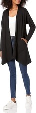 Kensie Women's Drapey Fleece Jacket, Black, Xs