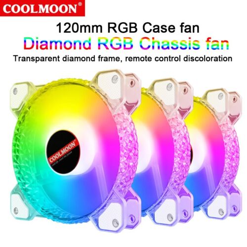 COOLMOON Cooling Fan PWM RGB Light 4Pin Desktop PC Computer Case Cooler 120MM AU - Picture 2 of 11