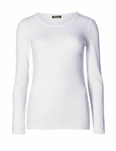 Womens Long Sleeve Plain T Shirt Ladies Stretch Basic Casual Round Neck Top 8-26 - Picture 3 of 47