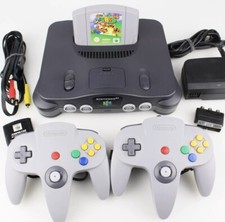 Nintendo 64 N64 System / Console Bundle  Cables  2 Controller  Super Mario 64