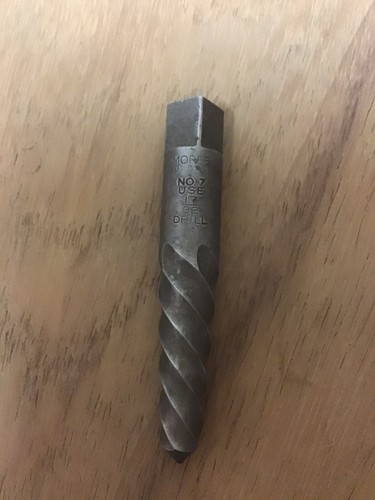Morse Screw Extractor No. 7 Machinist Mechanic 17/32” Drill Easy-Out USA Bit