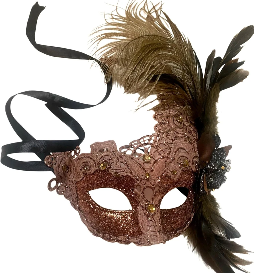 Brocado Encaje Mascarada Baile Máscara Burlesque Mardi Gras Cumpleaños Boda Fiesta Foto 4 de 4