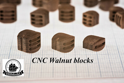 Heller Pinta 1:75 - set 90 pcs CNC wooden walnut blocks for model
