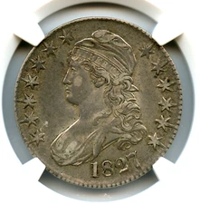 1827 Square Base 2 Capped Bust Half Dollar, NGC AU53