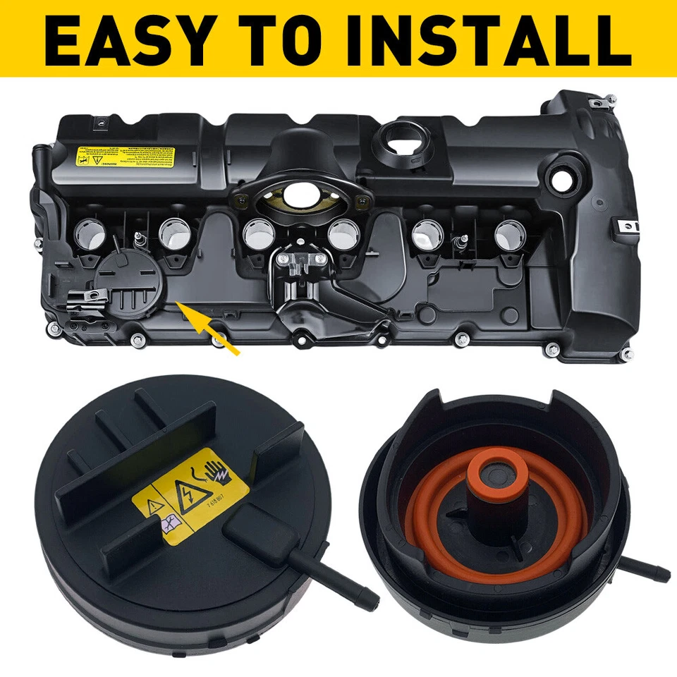 Cubierta de válvula PCV para 06-13 BMW 128i 328i 328xi 528i 528xi X3 X5 Z4 N52 2,0 L-3,0 L Foto 2 de 4