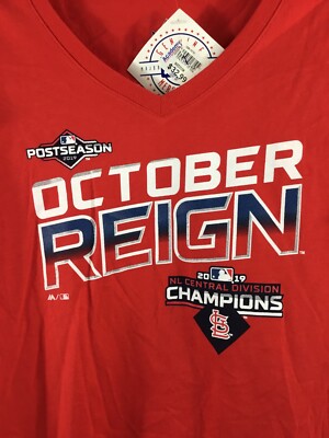 St. Louis Cardinals T-Shirt Womens Medium Majestic Red MLB 2019 October Reign