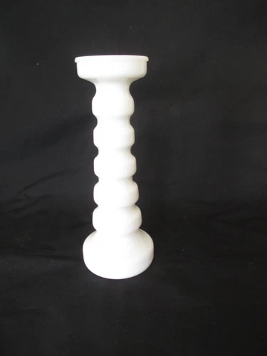 Vintage Anchor Hocking Milk Glass Spindle Candlestick Flower Bud Vase USA 8 1/4"