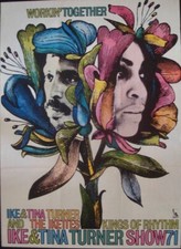 IKE AND TINA TURNER German A1 1971 concert poster GUNTHER KIESER Art
