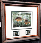 Al Barnes 2006 Texas Freshwater Stamp Print With Double Stamps - Brand New Frame