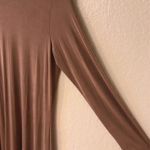 Carolyn Strauss Womens Shift Dress Brown Knee Length Stretch Long Sleeve S - Picture 2 of 8