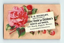 Lot Of 4 1880's-90's S&H Buckley Mfg. Boots & Shoes Flowers Image P156