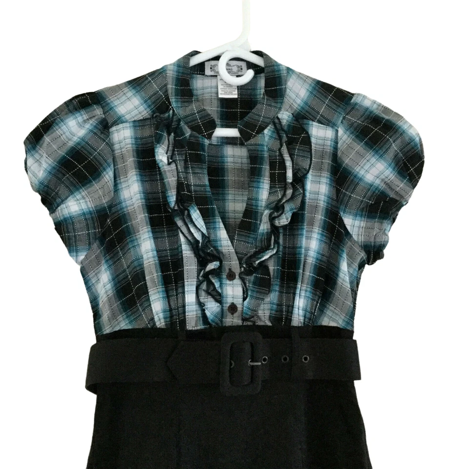 Vintage 90s Trixxy A Line Formal Dress Size 5 Juniors Party Prom Dress W/ Belt - Image 2 of 4