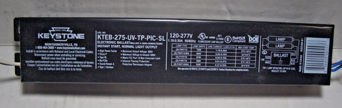 KEYSTONE KTEB-275-UV-TP-PIC-SL 2-BULB BALLAST F96T12,F72T12,F48T12 NEW - Afbeelding 1 van 4