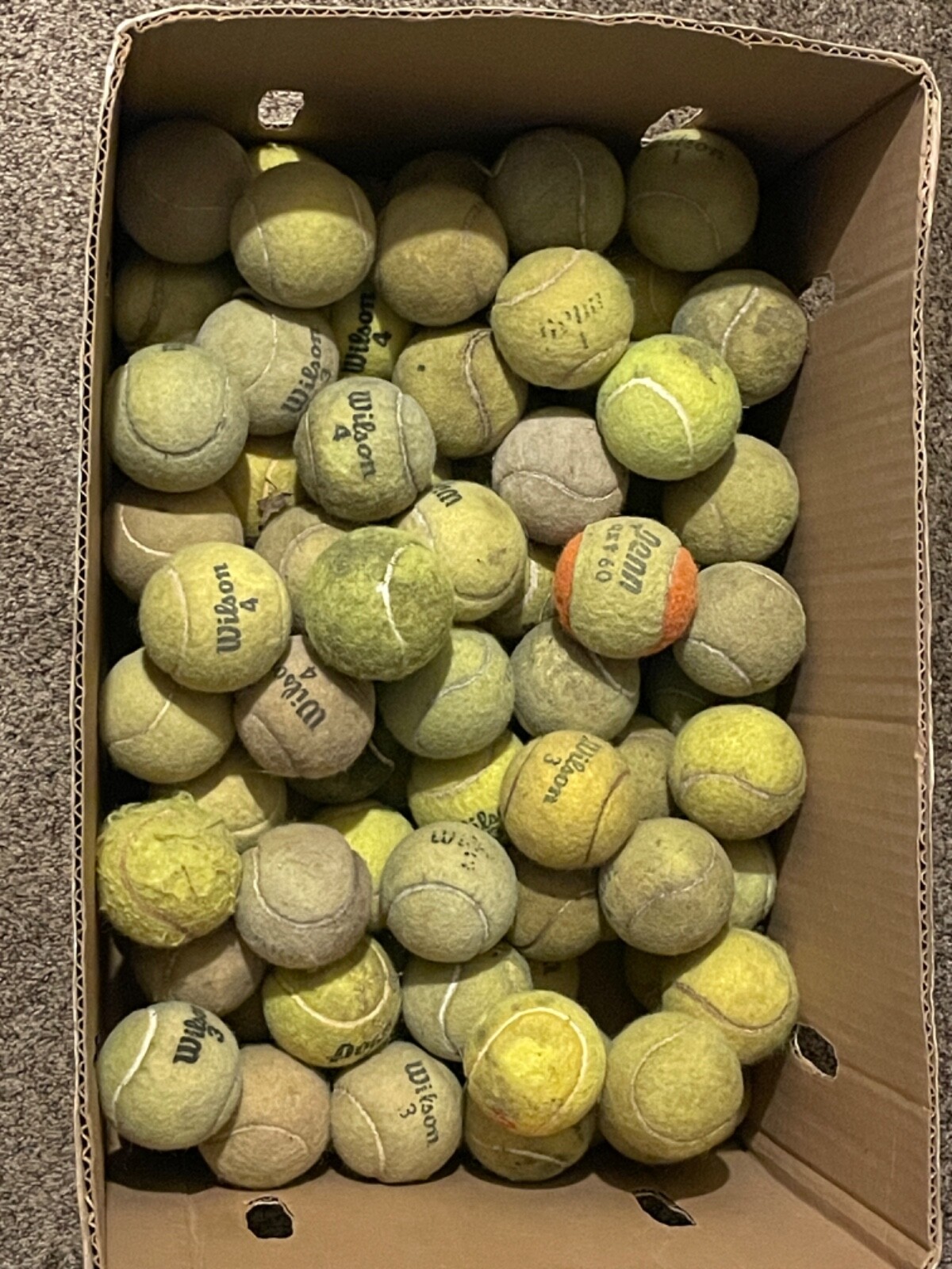 Lot of 100 used tennis balls Low cost dog balls eBay