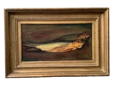 MAX ERNST EISENHUT (1899-1983) SIGNED SWISS IMPRESSIONIST OIL ON BOARD -  PISCES