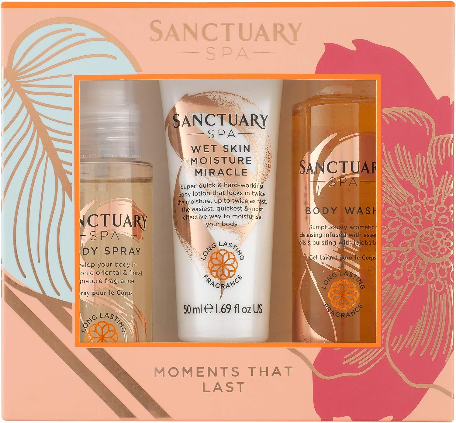 Sanctuary Spa Gift Set, Moments That Last Gift Box with Shower Gel