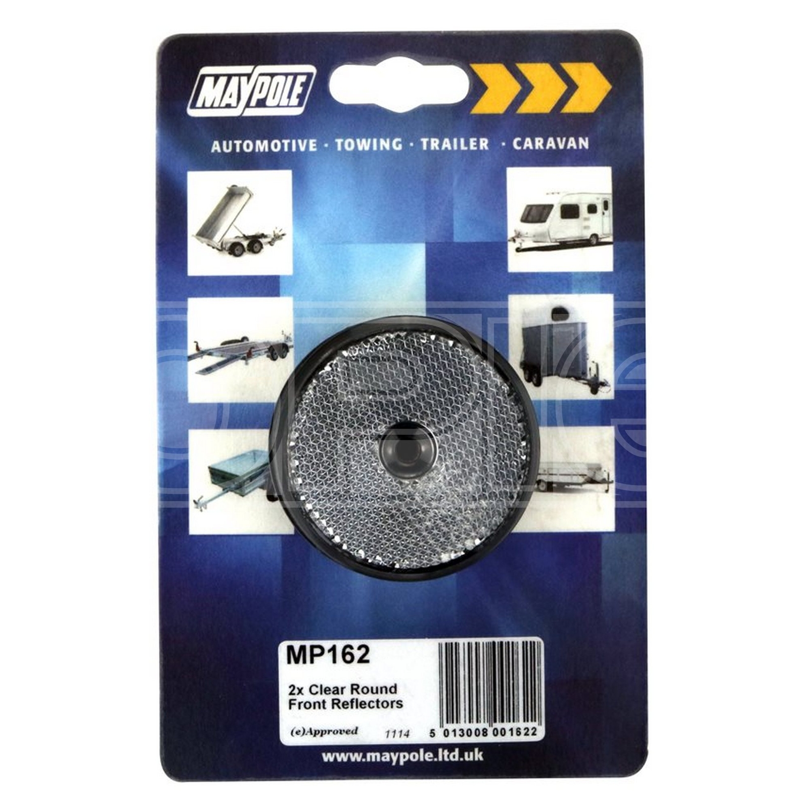 Clear Front Round Reflector - Reflex Reflector - E Approved - Maypole 162