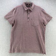 Banana Republic Mens Medium M Performance Pique Polo Purple Stretch Casual