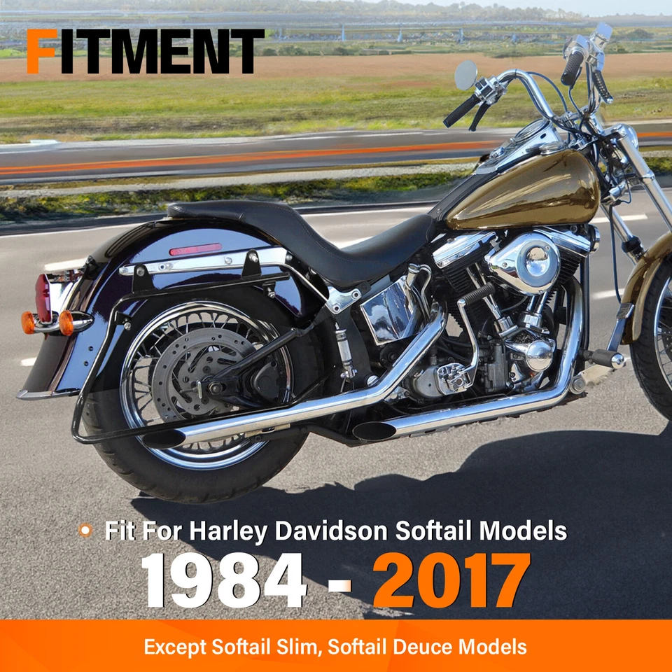 Alforja rígida Bolsa de sillín Soportes de conversión Montajes Herrajes para Harley Softail Foto 3 de 4