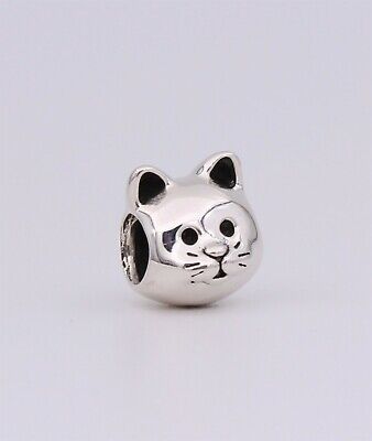 Kitty cat avec Noël Ornement 3D 925 Solid Sterling Silver Charm Chaton