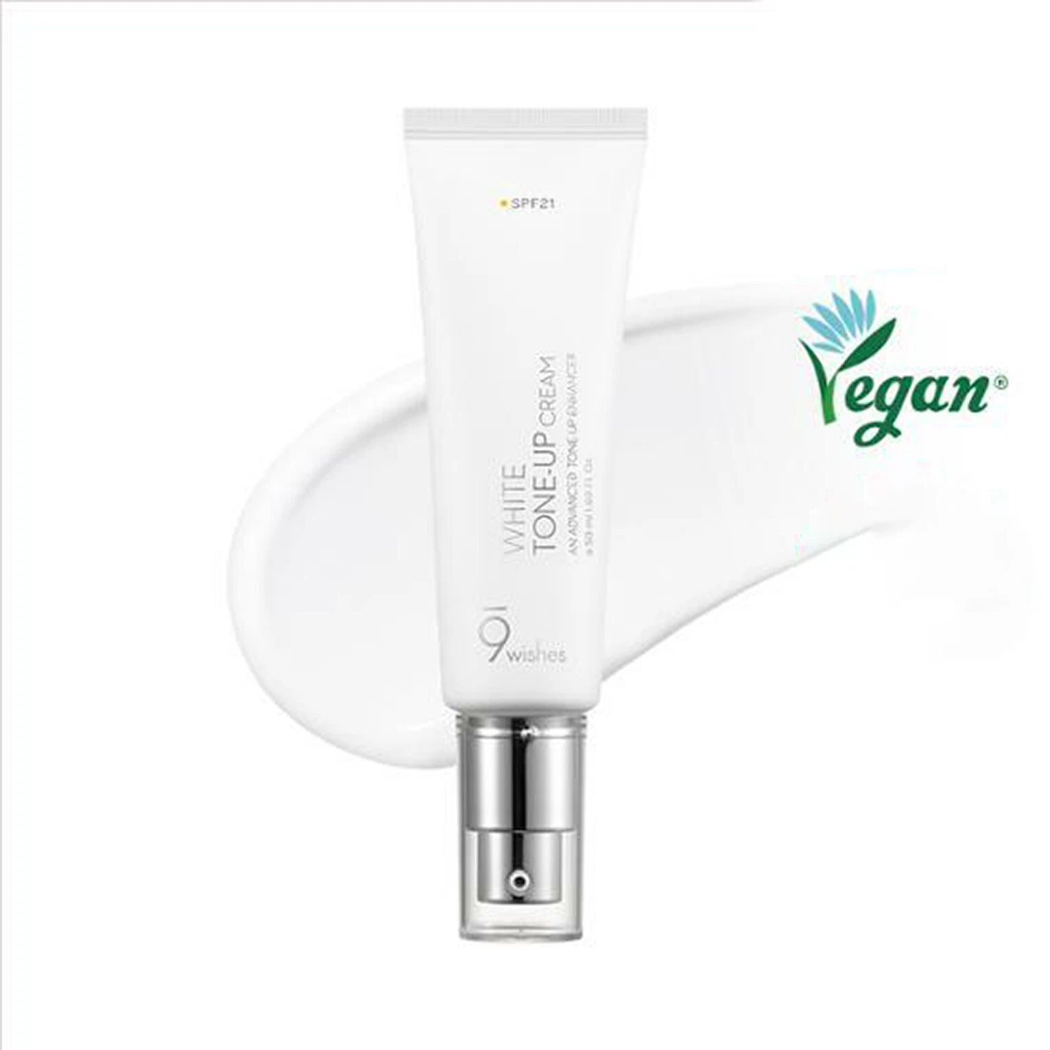 9wishes Vegan White Tone Up Cream 1,69oz / 50ml SPF21 K-Beauty