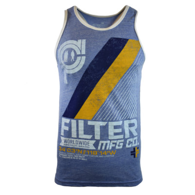 FILTER Men's Tank Top - West Coast -LA Born in the City of Angels -Heather Blue