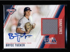BRYCE TUCKER 2018 PANINI USA BASEBALL STARS & STRIPES JERSEY AUTO #/299 AX3264
