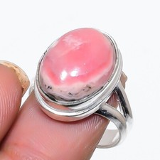 Natural Rhodochrosite Gemstone 925 Sterling Silver Jewelry Ring Size 7 US 