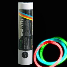 The Glow Company Glow In The Dark Bracelets Assorted Tube of 100 Birthday Party