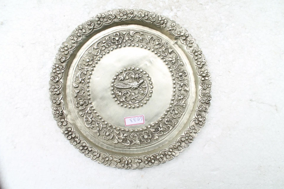 Antique Old German Silver Embossed Bird Engraved Decorative Plate NH6033 - Image 2 of 4